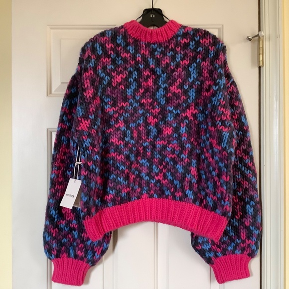 MOTHER The Bell Sleeve Pullover Sweater Alpaca Wool Multi Colored SZ M - Picture 5 of 14